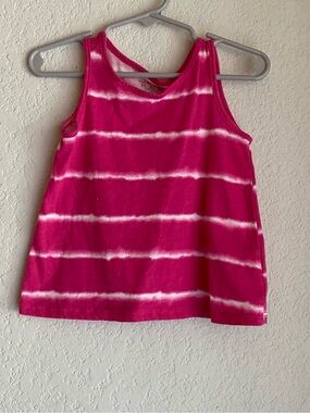 The Children's Place Pink and White Striped Tank Top